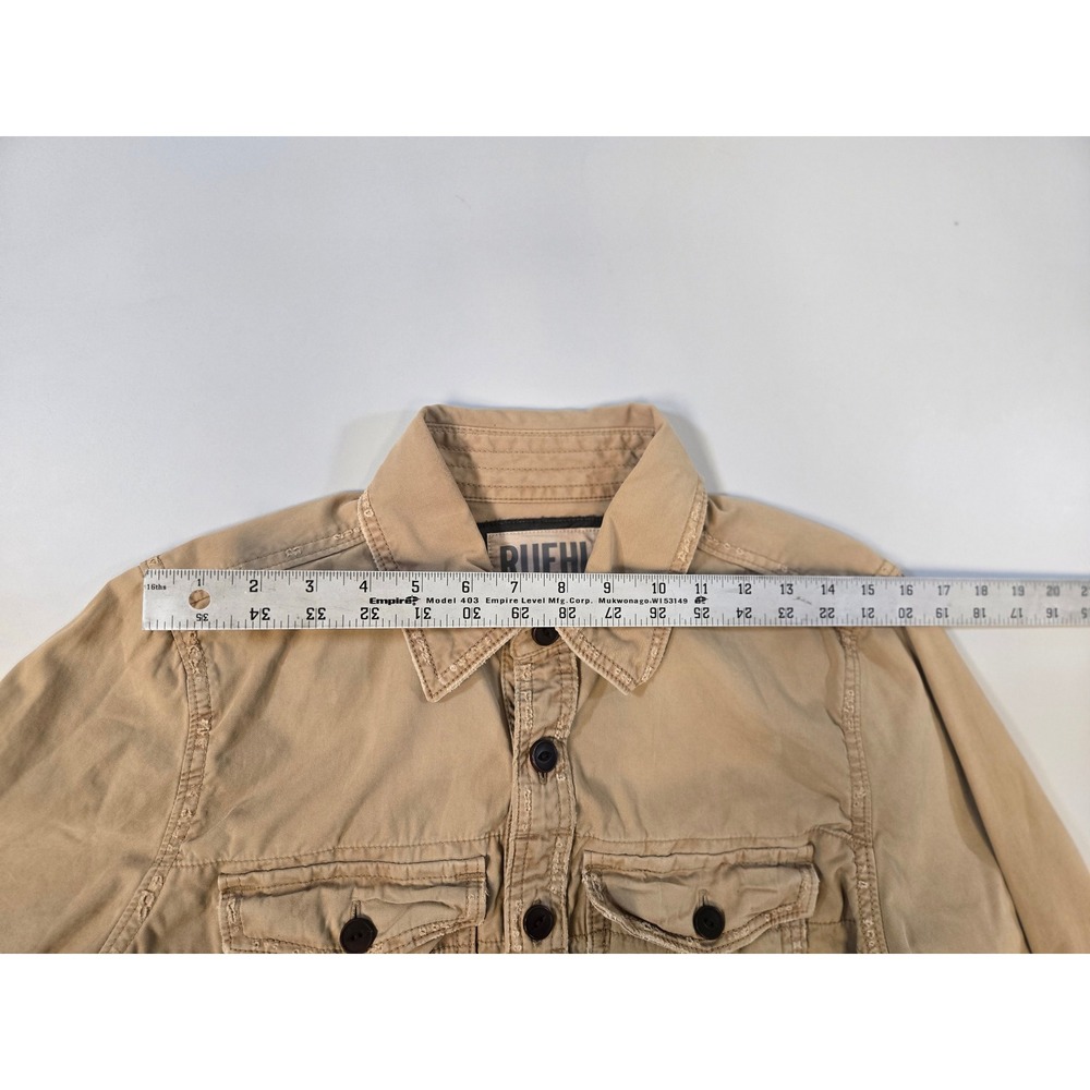 Vintage Ruehl No 925 Mens XL Khaki Tan L/S Military Style Utility Shirt Jacket - Picture 10 of 15